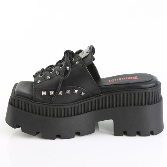 Whimsigoth 90s Goth Chunky Square Toe Platform Slide Sandals - Picture 1 of 5